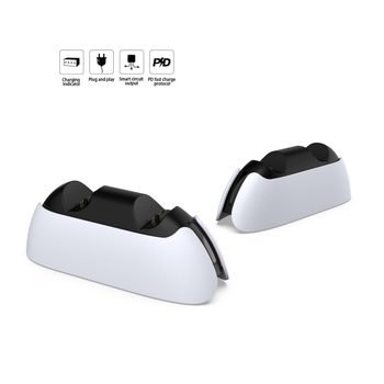 PS5 punjač-stalak za dva kontrolera s LED zaslonom