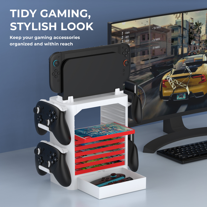 Suport de stocare pentru cărți de joc Switch/OLED/Switch 2 – ABS, capacitate 10 cărți, model Jys-ns153b, greutate 704 g