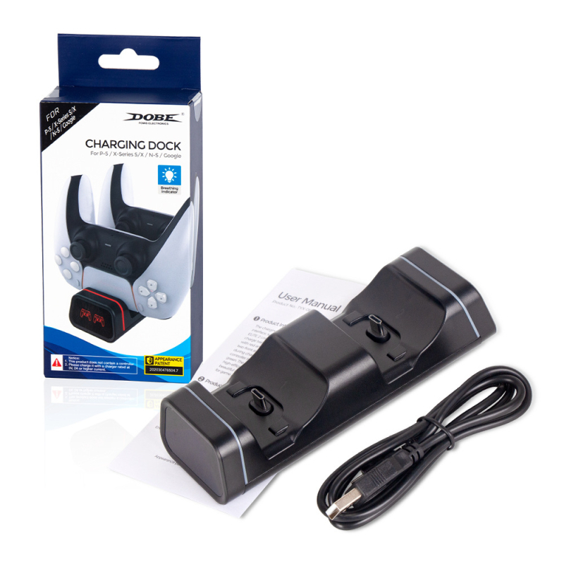 DOBE Stație universală de încărcare pentru controllere Xbox Series și PS5, încărcare duală cu LED indicator TYX-0613
