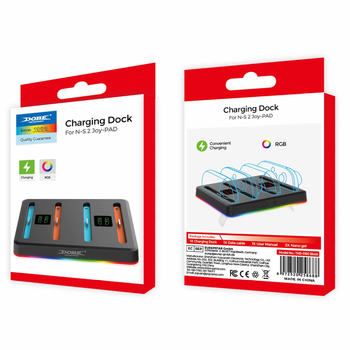 DOBE TNS-3160 Suport de Încărcare Switch2 pentru Manete Stânga și Dreapta - Patru în Unu cu Iluminare RGB