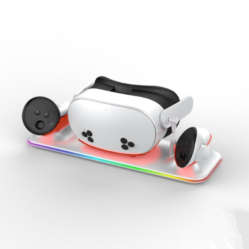 Meta Quest 3S Ασύρματη μαγνητική βάση γρήγορης φόρτισης με RGB φωτισμό για κράνος και χειριστήρια