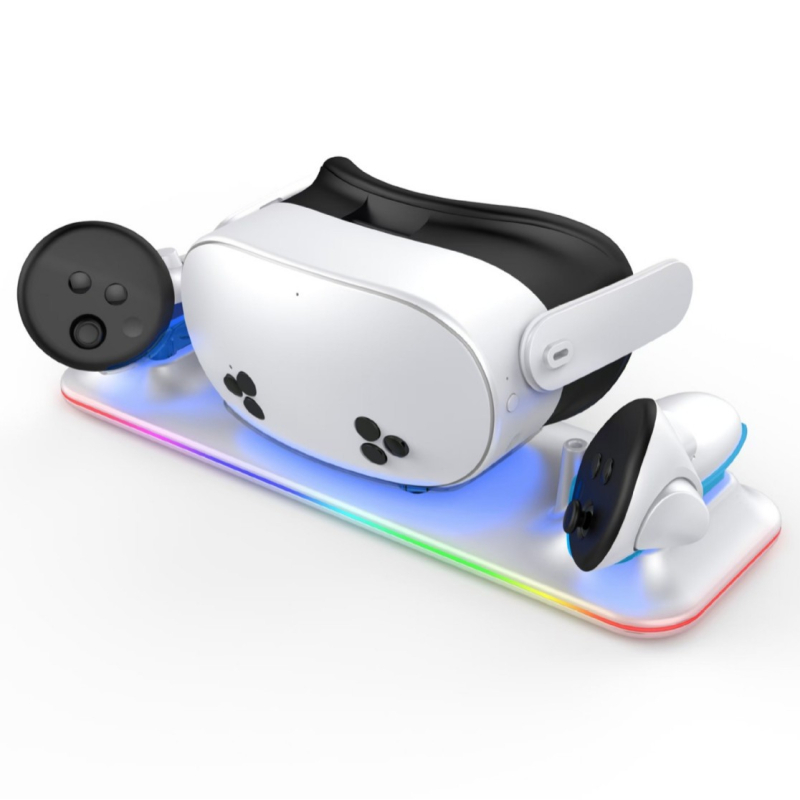 Meta Quest 3S Ασύρματη μαγνητική βάση γρήγορης φόρτισης με RGB φωτισμό για κράνος και χειριστήρια