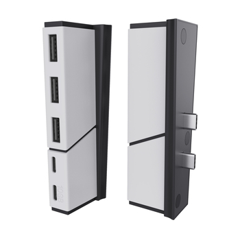 PS5 Slim USB-C HUB Stanica s rozšírením 2–5 portov, USB 2.0 rýchly prenos, ABS telo