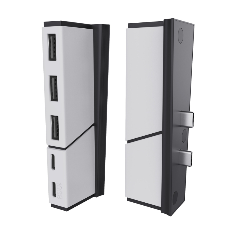 PS5 Slim USB-C HUB Stanica s rozšírením 2–5 portov, USB 2.0 rýchly prenos, ABS telo