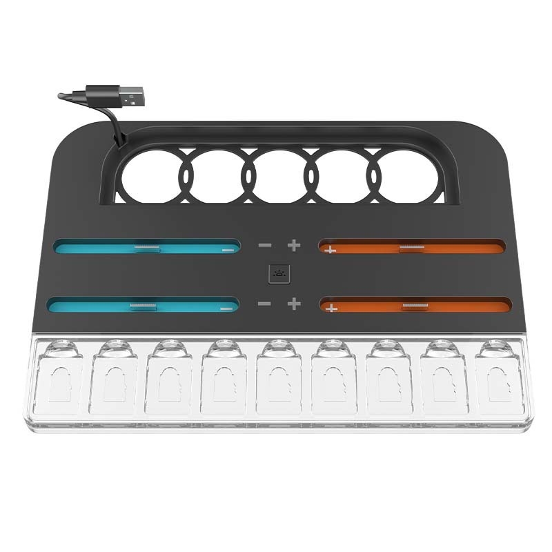 Bază de încărcare Switch2 cu stocare pentru casete și iluminare LED colorată (Interfață USB-C; generația Switch2; ABS+PS; greutate 380 g)