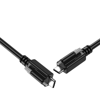 USB 3.2 Type-C rūpnieciskā kamera video kabelis, divpusējs gals un vienas skrūves fiksācija, 20 Gbps pārraide