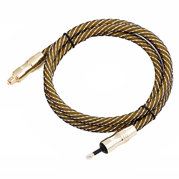 Cablu audio din fibră opticǎ, interfațǎ pătrat-rotund, 8.0, conectori aurite, miez din fibrǎ opticǎ din plastic, înveliș PVC