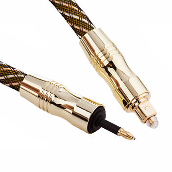 Cablu audio din fibră opticǎ, interfațǎ pătrat-rotund, 8.0, conectori aurite, miez din fibrǎ opticǎ din plastic, înveliș PVC