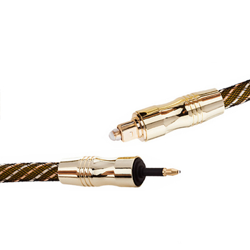 Cablu audio din fibră opticǎ, interfațǎ pătrat-rotund, 8.0, conectori aurite, miez din fibrǎ opticǎ din plastic, înveliș PVC