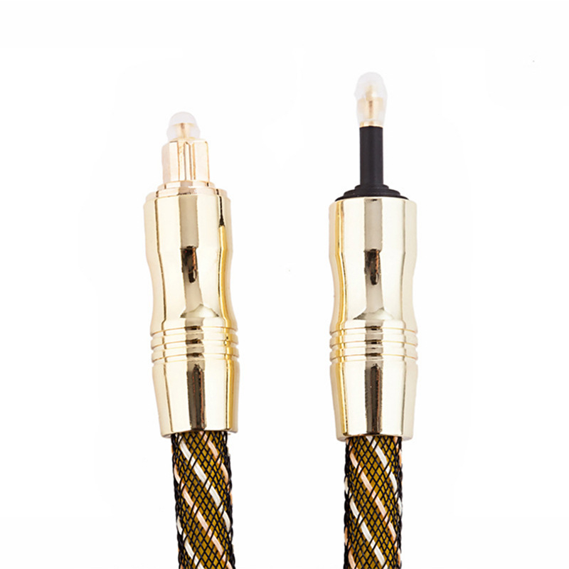 Cablu audio din fibră opticǎ, interfațǎ pătrat-rotund, 8.0, conectori aurite, miez din fibrǎ opticǎ din plastic, înveliș PVC