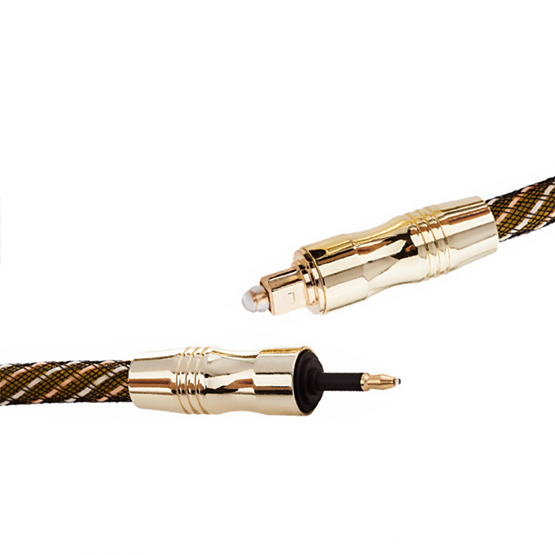 Cablu audio din fibră opticǎ, interfațǎ pătrat-rotund, 8.0, conectori aurite, miez din fibrǎ opticǎ din plastic, înveliș PVC