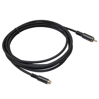 RCA produžni kabel, muški–ženski, s dvostrukom zaštitom od aluminijske folije i bakrene žice, pamukasta tkanina mreža