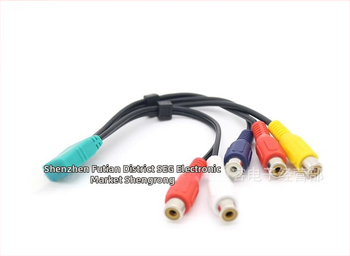 AV kabel za LCD televizor s komponentnim video signalom, 3,5 mm + 2,5 mm na 5 RCA, dvostruki audio konektori