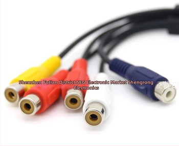 AV kabel za LCD televizor s komponentnim video signalom, 3,5 mm + 2,5 mm na 5 RCA, dvostruki audio konektori