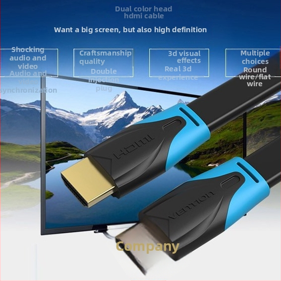 Ploški HDMI kabel 4K, HDMI–HDMI, zlatni kontakti, bakar bez kisika