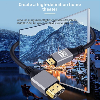 HDMI na Micro HDMI kábel 8K 2.1, meď, pozlátený, adaptér, pre digitálne zariadenia