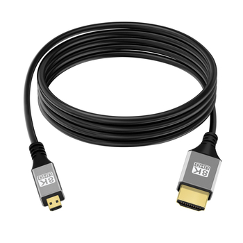 HDMI–Micro HDMI kábel 8K 2.1, réz vezető, aranyozott, adapter típus, digitális eszközökhöz