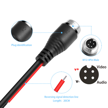 Signali kabel za stražnju kameru, M12 4-pinski muško-ženski konektor, bakreno jezgro, niklirani premaz, model M12402-100