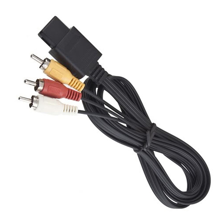 N64/SNES/GameCube AV kabelis ar vara pārklātu tērauda kodolu, PVC izolāciju, AV audio/video vadus