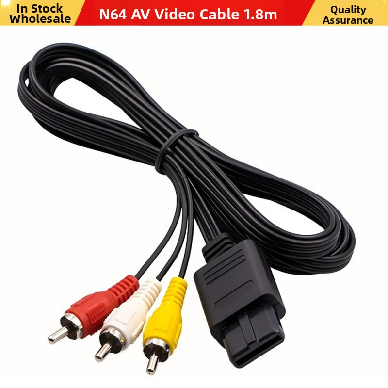 N64/SNES/GameCube AV kabelis ar vara pārklātu tērauda kodolu, PVC izolāciju, AV audio/video vadus