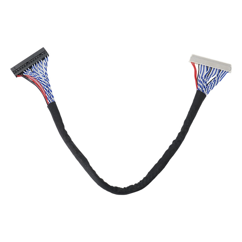 Industrijas displeja kabelis Hirose/JAE/CJT savienotājiem — zems pārraides zudums, vara vadītāji ar zelta pārklājumu, pielāgoti rasējumi