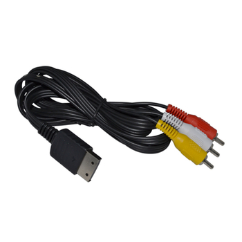 Sega Dreamcast AV kabelis – AV audio/video kabelis (modelis: Sega Dreamcast 128 AV kabelis; savienojuma līnija: AV audio un video kabelis; piemērots aprīkojums: Sega Dreamcast konsole; kodols: copper clad steel wire; vadītājs materiāls: PVC)