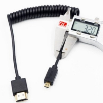 HDMI atsperu kabelis ar standarta/mini/mikro HDMI, OD3.2, 4K kameras kabelis