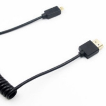HDMI atsperu kabelis ar standarta/mini/mikro HDMI, OD3.2, 4K kameras kabelis