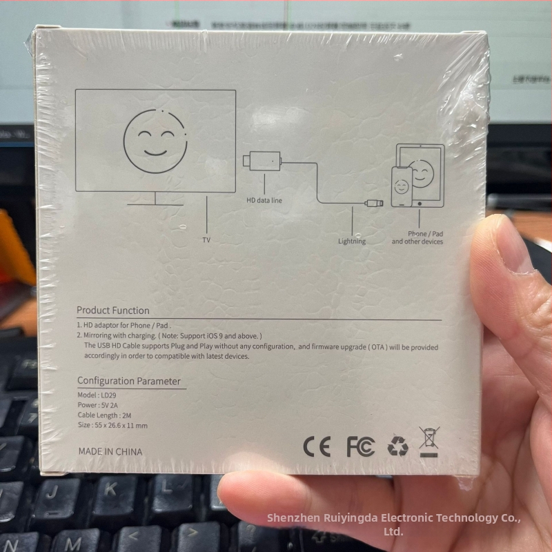 MiraScreen LD29 HD vadu ekrāna pārraidītājs Androidam — plug-and-play, zema aizkavēšanās, 2020. izlaidums, svars 0.075 kg