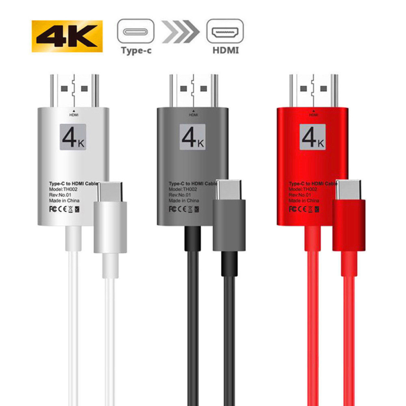 Type-C uz HDMI kabelis ekrāna atspoguļošanai no viedtālruņa uz TV/monitoru/projektoru