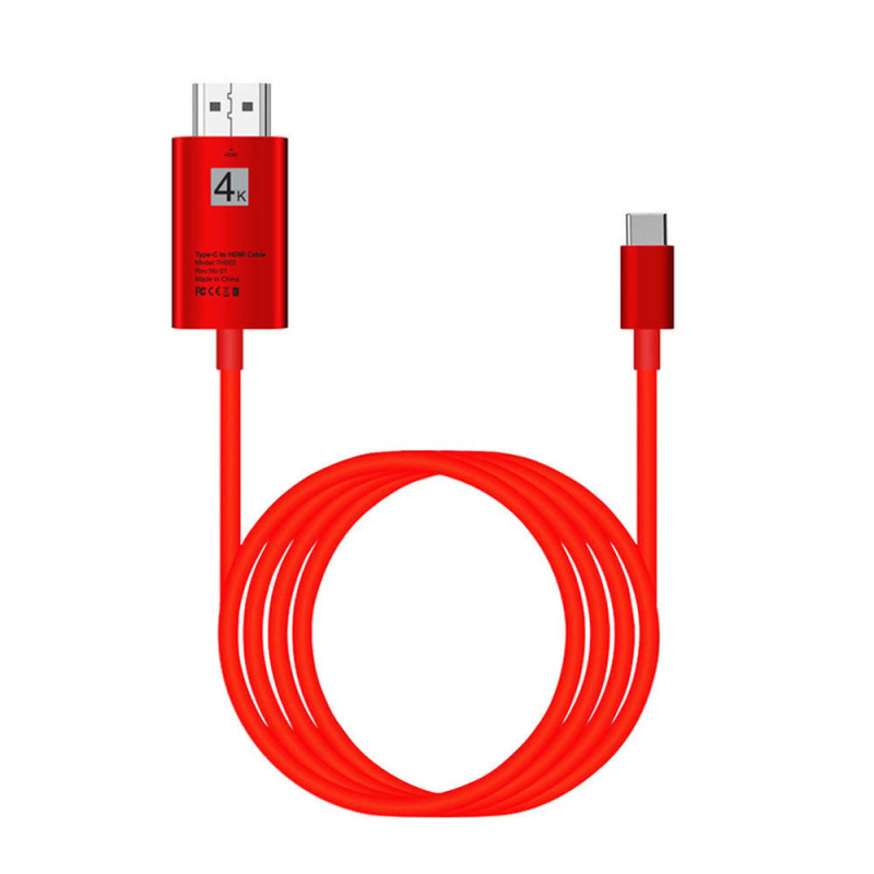 Type-C uz HDMI kabelis ekrāna atspoguļošanai no viedtālruņa uz TV/monitoru/projektoru