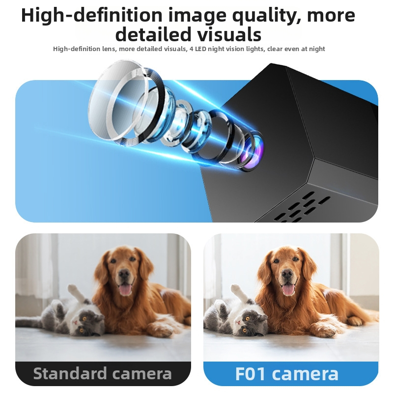 F1 Belaidė vidinės patalpos WiFi HD kamera nuotoliniam stebėjimui, TF kortelės saugojimas, 1 MP