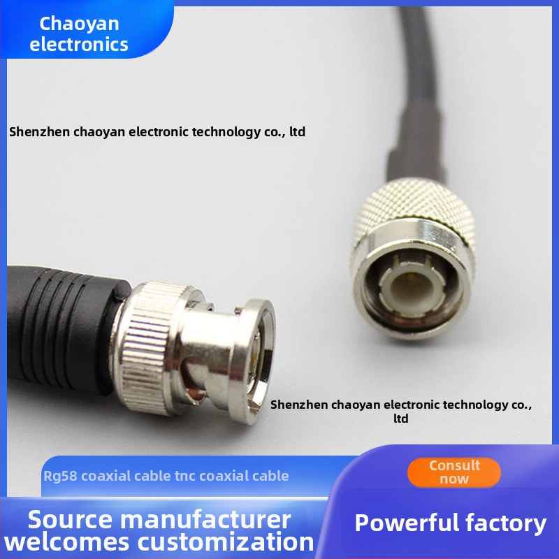 RG58 koaksiacinis RF kabelis, nuo TNC–BNC iki TNC, vaizdo stebėjimui, analogo vaizdo perdavimas, RoHS patvirtintas