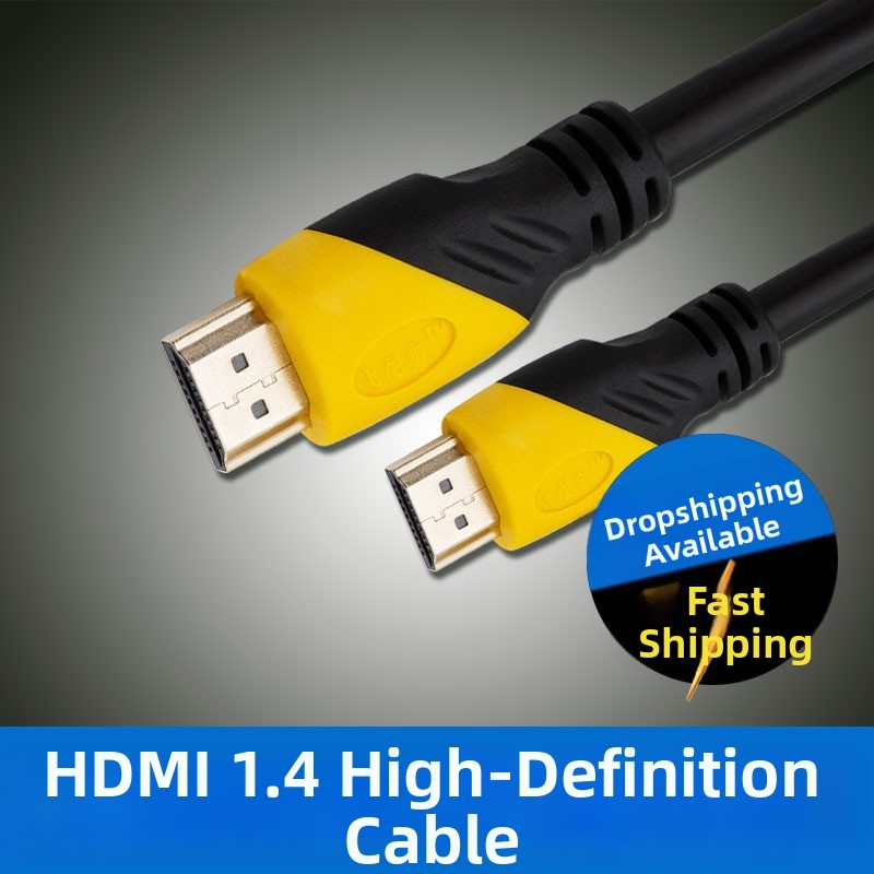HDMI kabelis datoram — zeltīti kontakti, vara vadītājs, garums 1,5 m, kabel ar adapteri