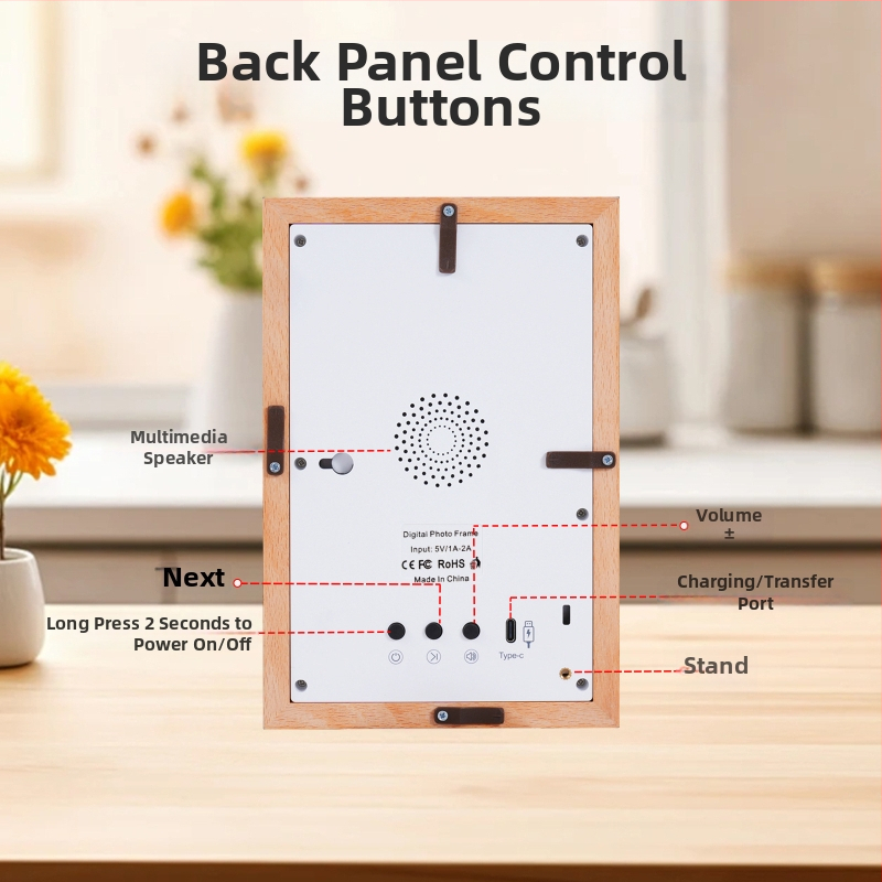 7-tolline digitaalne fotoraam WiFi-ga, video taasesitus, 8 GB mälu