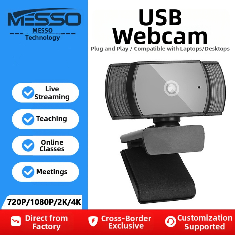 Datoram webkamera, 1080P/2K/4K, USB 2.0, fiksēts fokuss, iebūvēts mikrofons, bez draiveriem