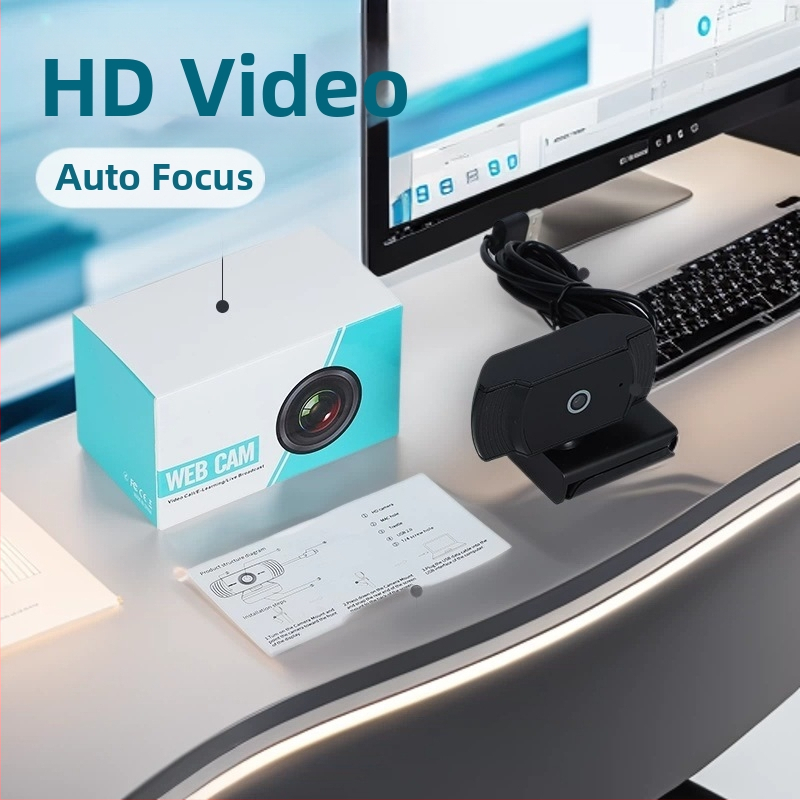 Datoram webkamera, 1080P/2K/4K, USB 2.0, fiksēts fokuss, iebūvēts mikrofons, bez draiveriem