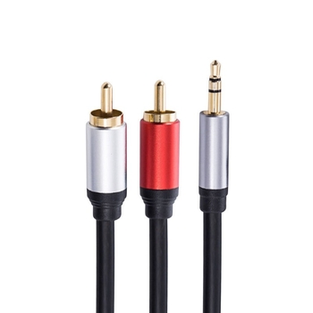 3,5 mm na 2× RCA audio kabel, dvostruki RCA konektori, 1,5 m, pozlaćeni bakreni vodič, AV kabel za TV