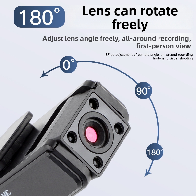 A9 kabatas klipa kamera, 1080P video, 1.0 MP sensors, līdz 128 GB atmiņai, 180 min darbības laiks