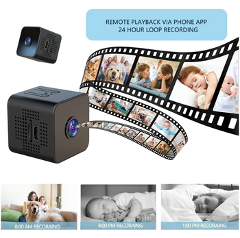 X1 мини камера за видеонаблюдение - 1080P, Wi‑Fi, дистанционно нощно виждане, TF карта, без LCD, 90 мин автономност