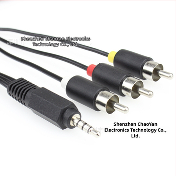 Super Beautiful 3,5 mm 1-3 audio/video dalīšanas kabelis ar RCA kontaktiem, RoHS sertifikāts