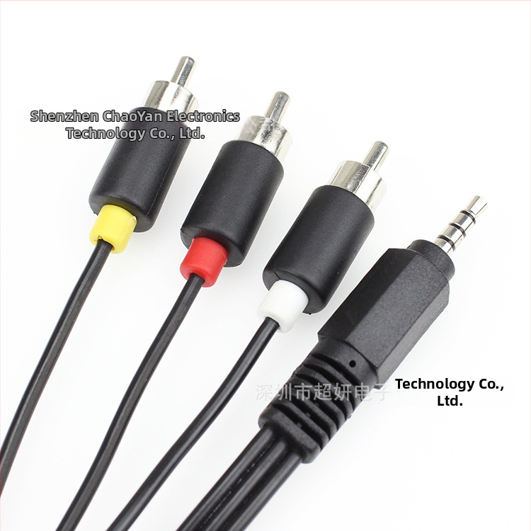 Super Beautiful 3,5 mm 1-3 audio/video dalīšanas kabelis ar RCA kontaktiem, RoHS sertifikāts