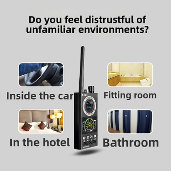 K68 bezvadu kameras detektors ar infrasarkano vibrācijas signālu, detekcijas diapazonu 1-8000 MHz un barošanu 110-220V