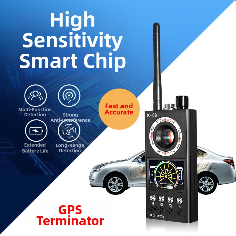 K68 bezvadu kameras detektors ar infrasarkano vibrācijas signālu, detekcijas diapazonu 1-8000 MHz un barošanu 110-220V