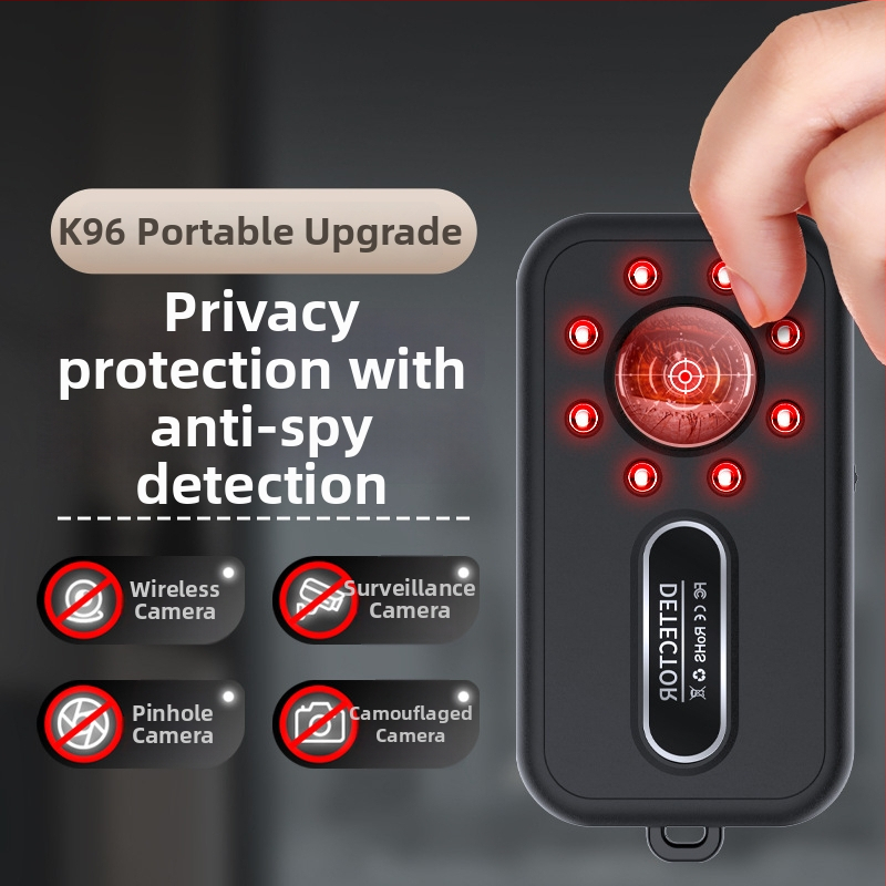 K96 bezvadu infrarālais detektors slēptu kameru atklāšanai viesnīcās un īrētos dzīvokļos, frekvenču josla 1-8000 MHz, noteikšanas diapazons 0.1-10 m