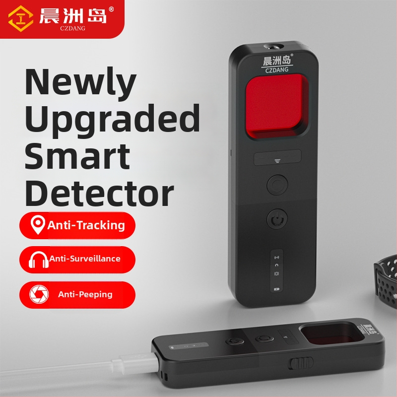 Bezvadu detektors pret spiegošanu un kamerām ar infrredzes uztveri — frekvenču diapazons 10 MHz–5 GHz, darbības diapazons 5 cm–10 m, 12V, skaņas un gaismas signāls