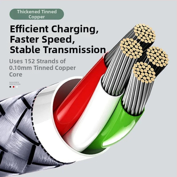 Type-C töltőkábel, szövött kivitel – gyors töltés; interfész: Type-C; egyfejű csatlakozó