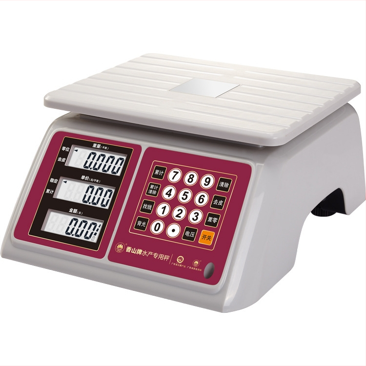 Vodootporna elektronička vaga za označavanje cijena, 30 kg kapaciteta, model Xiangshan 81, visoka preciznost, punjiva