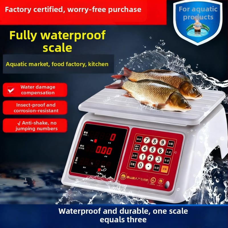 Vodootporna elektronička vaga za označavanje cijena, 30 kg kapaciteta, model Xiangshan 81, visoka preciznost, punjiva