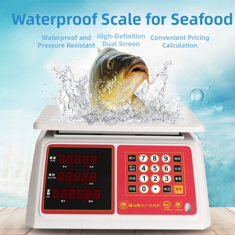 Vodootporna elektronička vaga za označavanje cijena, 30 kg kapaciteta, model Xiangshan 81, visoka preciznost, punjiva